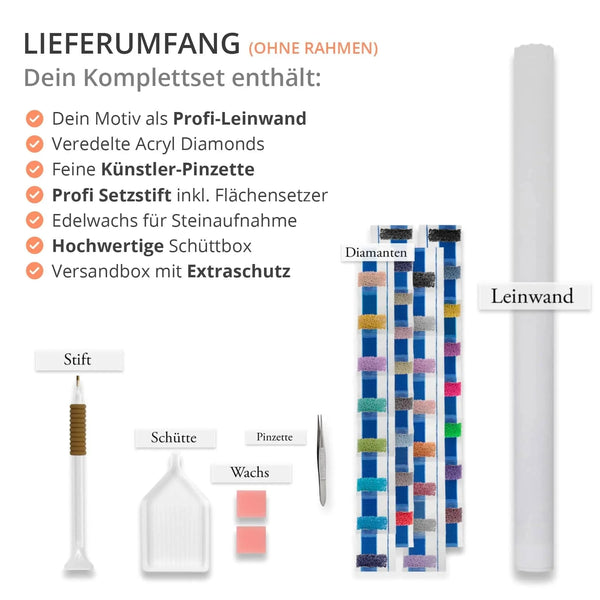 Coffee cup in front of white — Diamond Painting Kit, product view 5