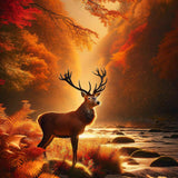 Deer at the river — Diamond Painting Kit design