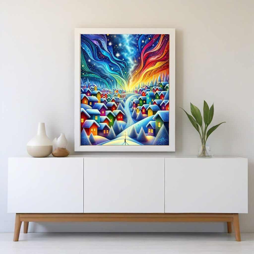 Colorful abstract houses — Diamond Painting Kit, product view 2