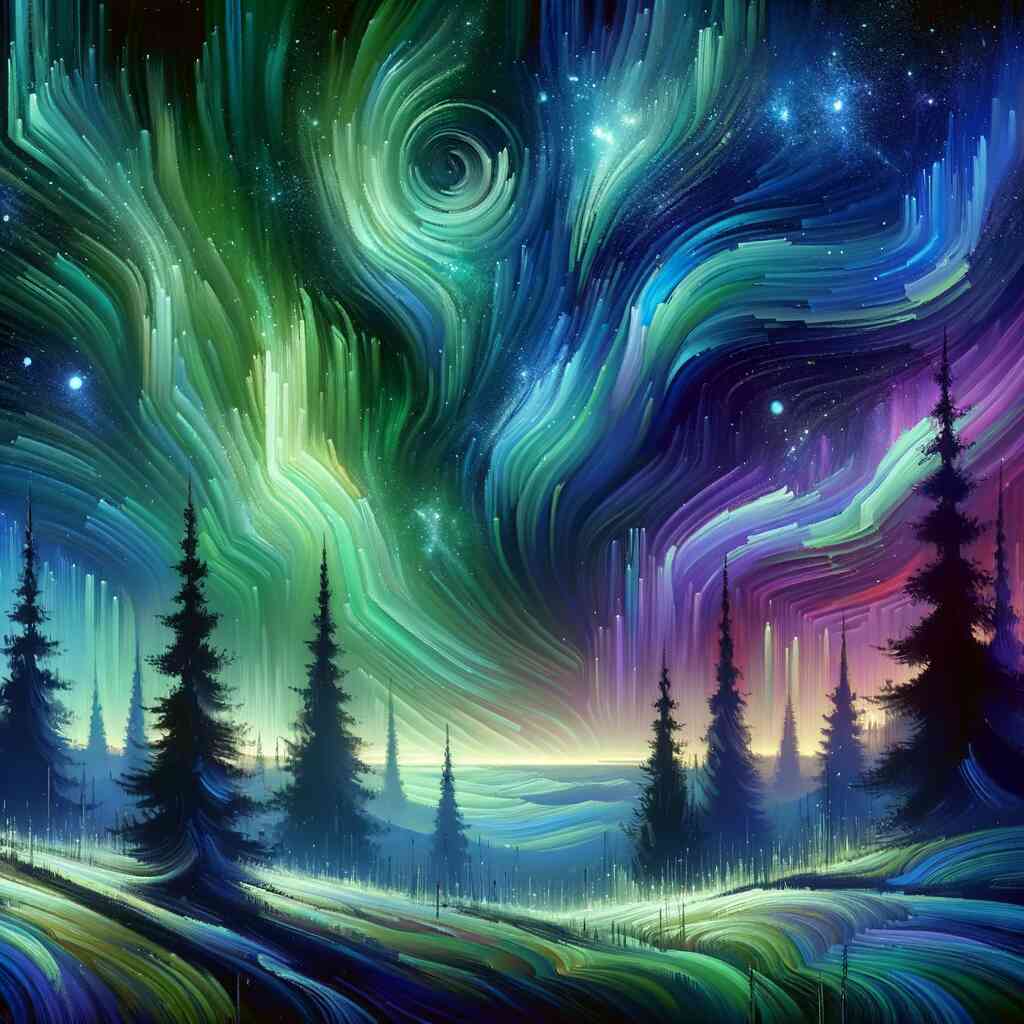 Cosmic Whirlwind Forest — Diamond Painting Kit design