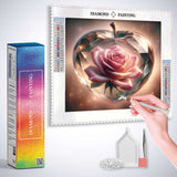Glass apple pink rose — Diamond Painting Kit, product view 3