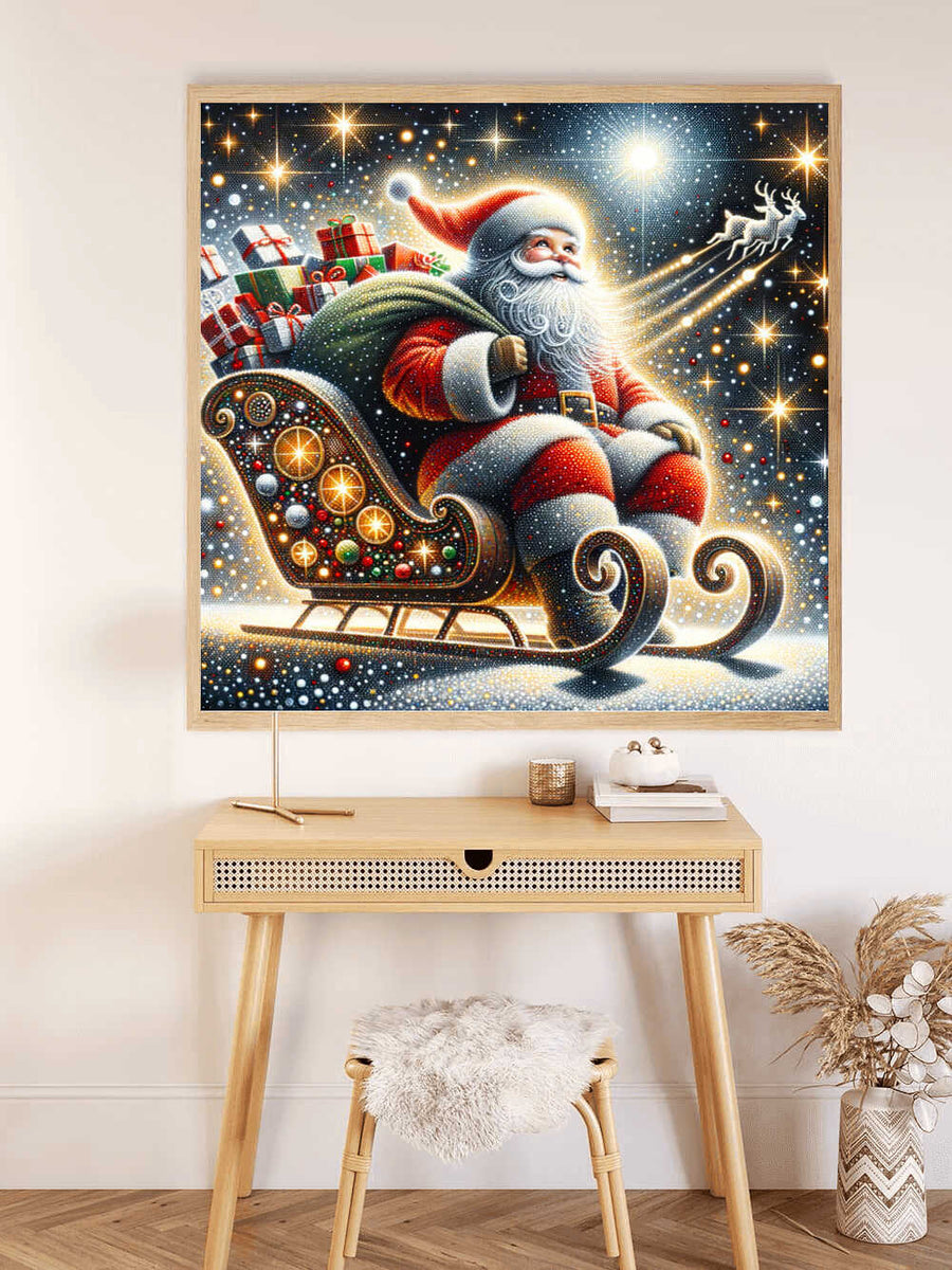 Santa Claus with presents — Diamond Painting Kit, product view 2