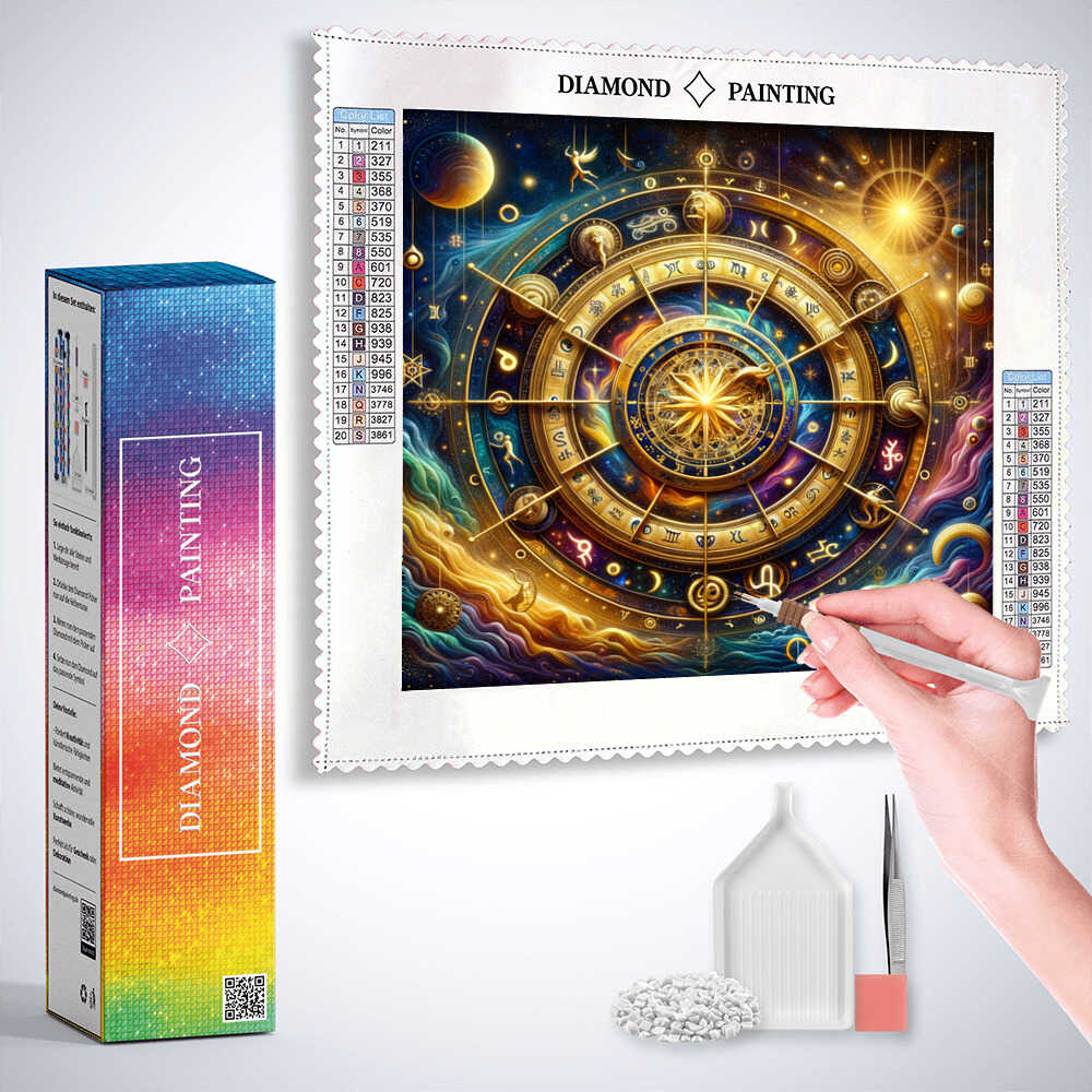 Sundial, Mandala — Diamond Painting Kit, product view 3
