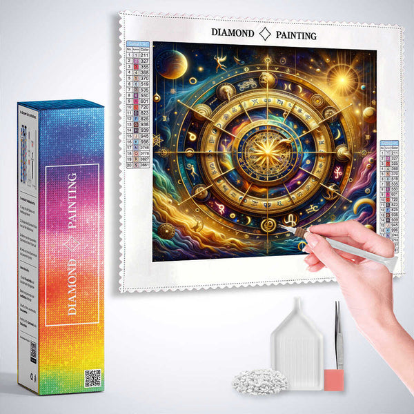 Sundial, Mandala — Diamond Painting Kit, product view 3