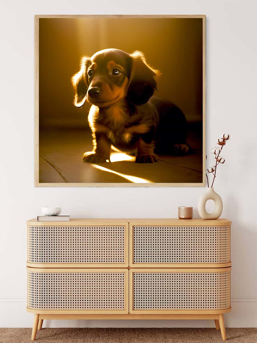 Dachshund in the sunshine — AB Diamond Painting Kit, product view 3