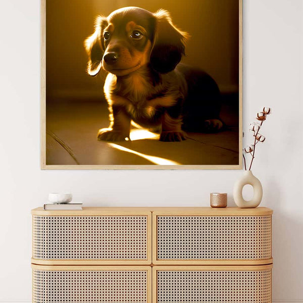 Dachshund in the sunshine — AB Diamond Painting Kit, product view 3