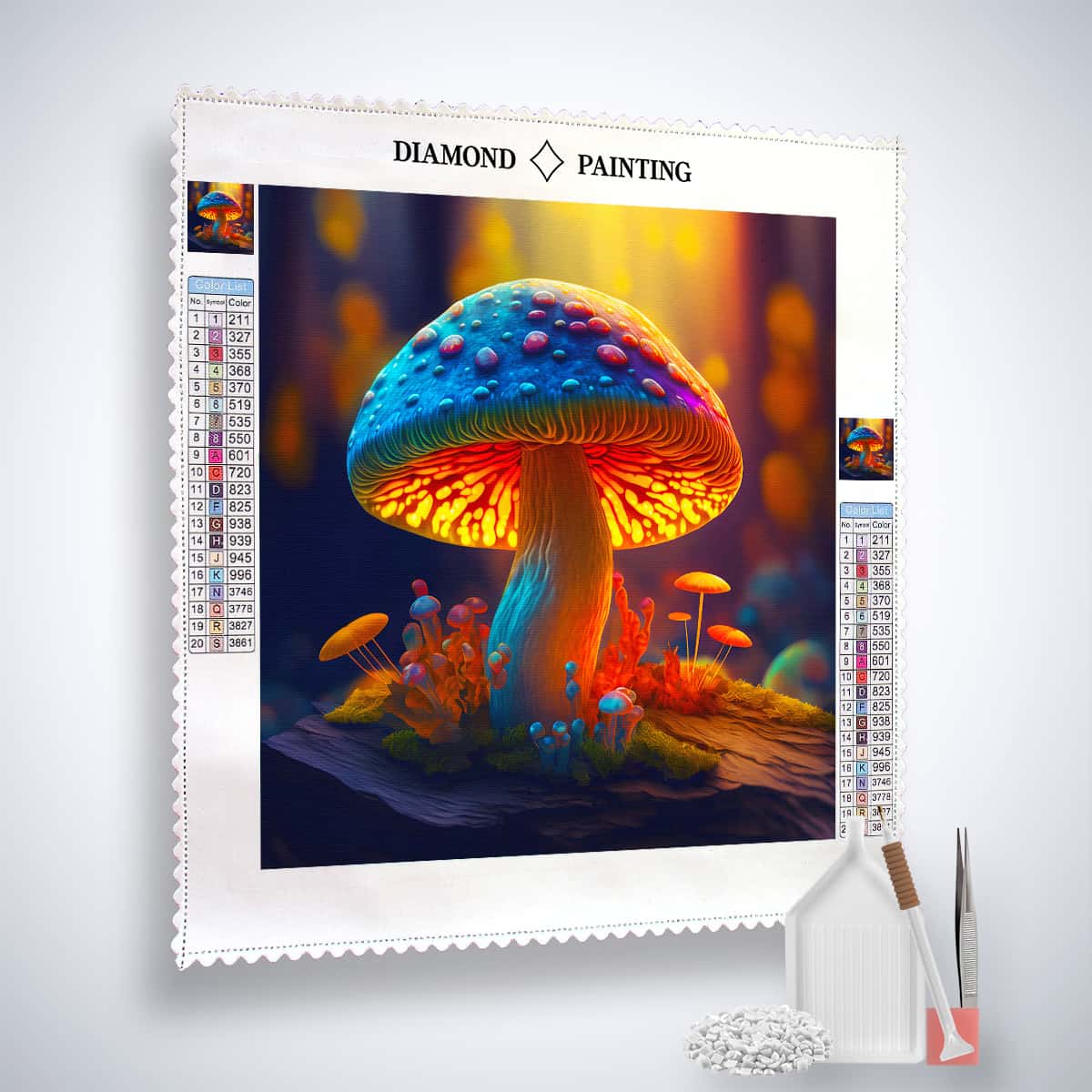 Luminous Mushroom — AB Diamond Painting Kit, product view 2