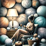 Knit Lady — Diamond Painting Kit design