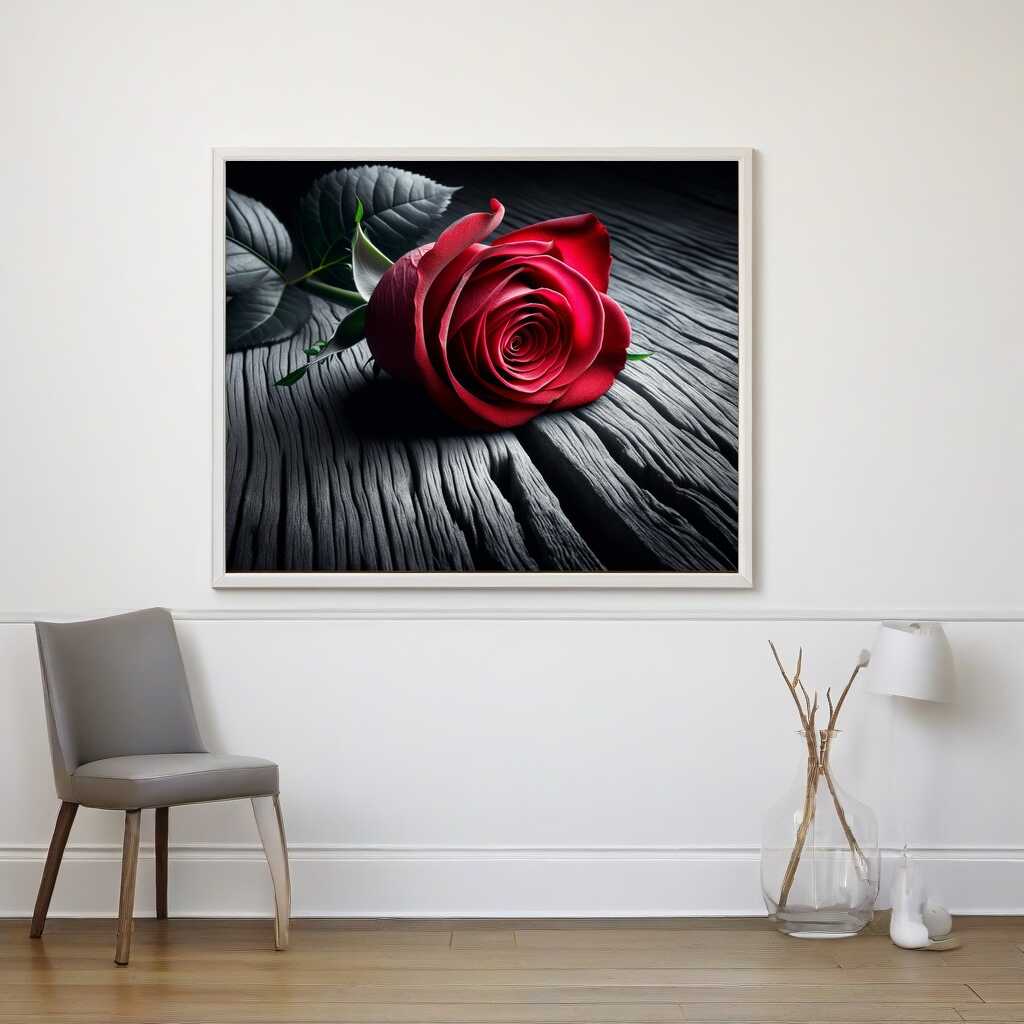 Rose on Wood — Diamond Painting Kit, product view 2