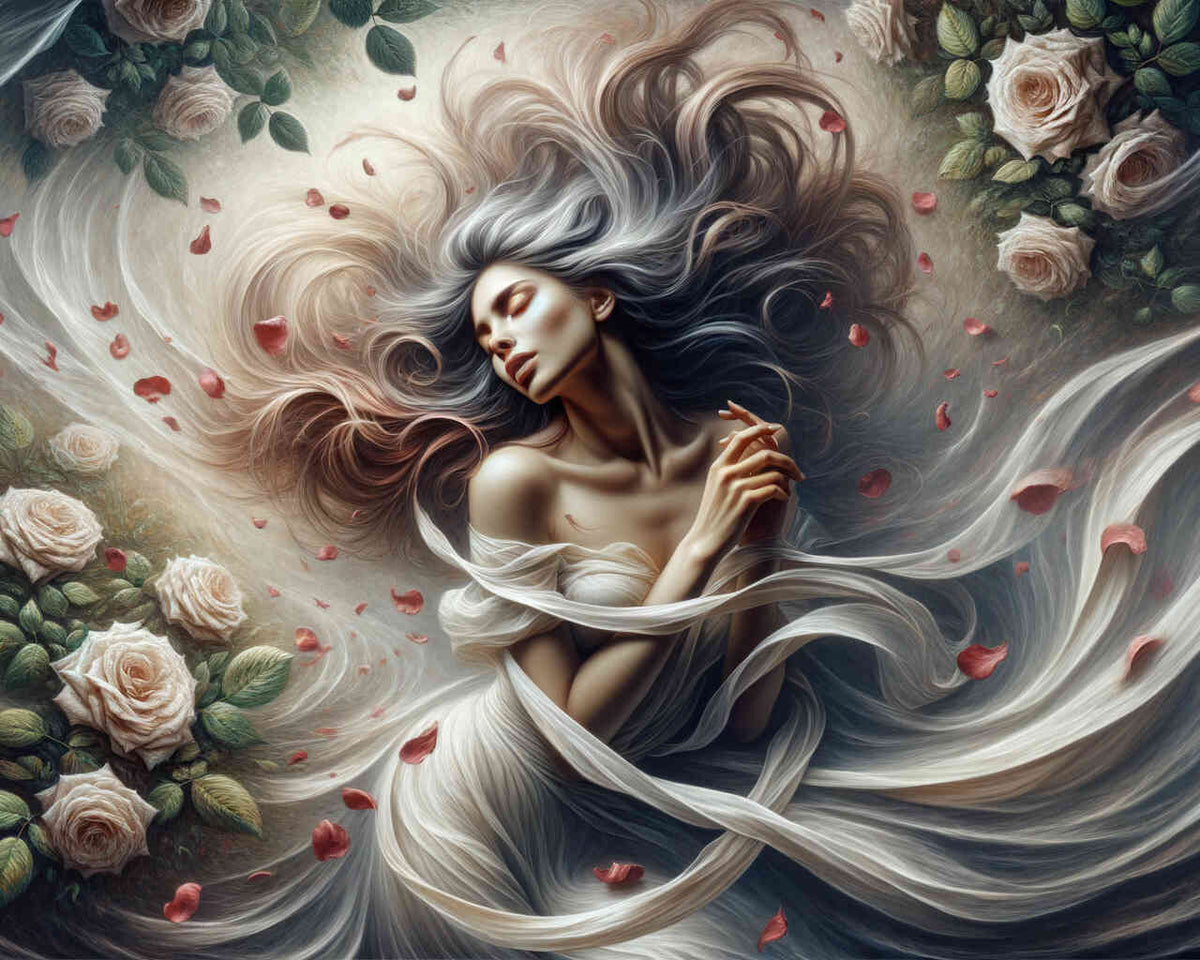 Woman in the Wind — Diamond Painting Kit design