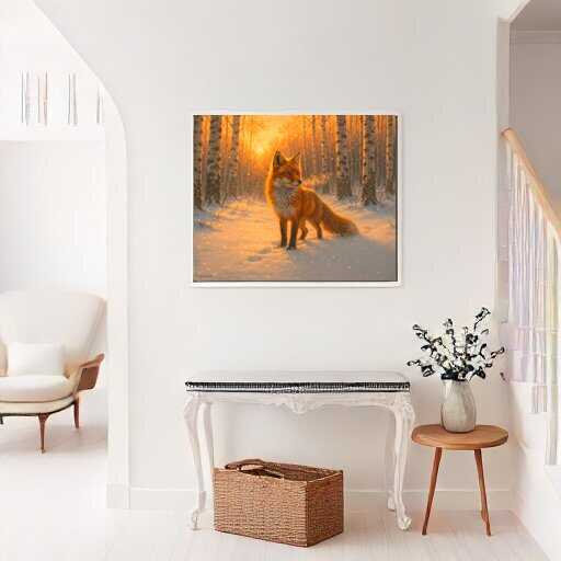 Fox in the Winter Morning — Diamond Painting Kit, product view 2