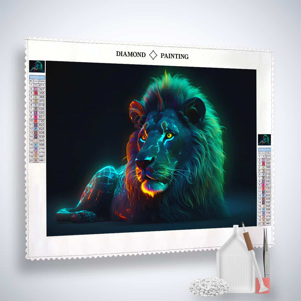 Lion at night — AB Diamond Painting Kit, product view 2