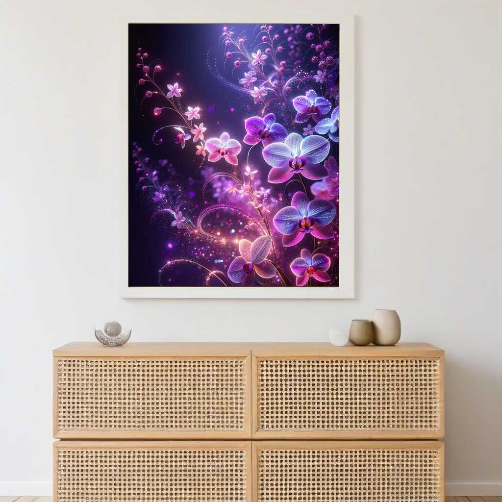 Purple pink orchid — Diamond Painting Kit, product view 2