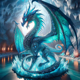 Blue turquoise dragon — Diamond Painting Kit design