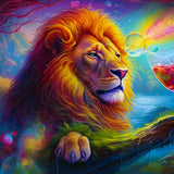 Lion Game — AB Diamond Painting Kit design