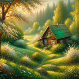 House in the Woodland Meadow — Diamond Painting Kit design