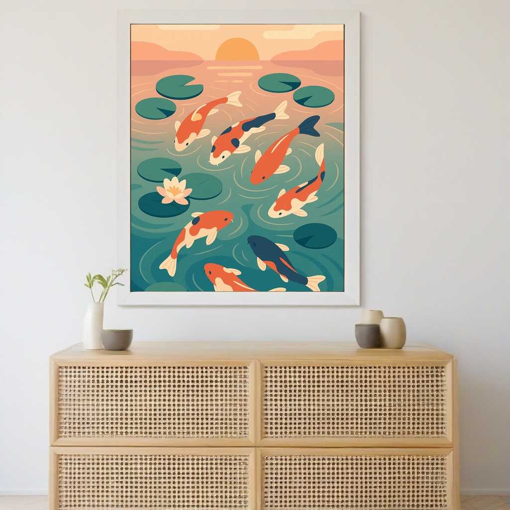 Koi Dreams at Sunset — Diamond Painting Kit, product view 2