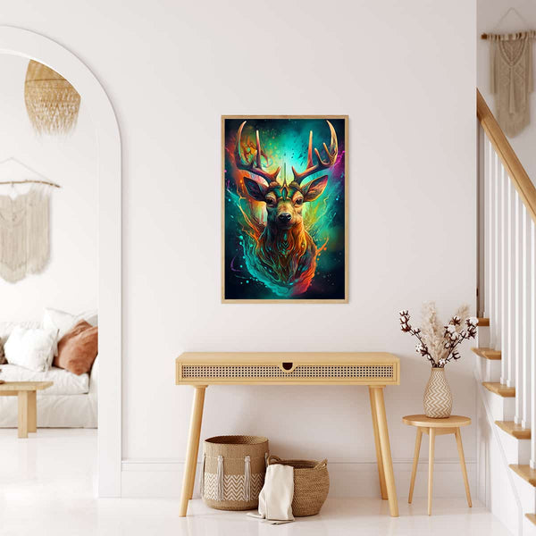 Deer Portrait colorful — AB Diamond Painting Kit, product view 3