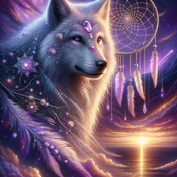 Day and Night Wolf — Diamond Painting Kit design