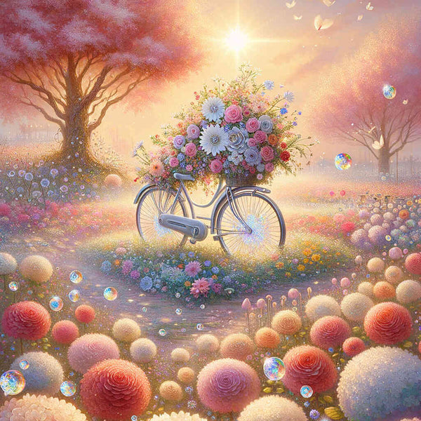 Flower Bicycle — Diamond Painting Kit design