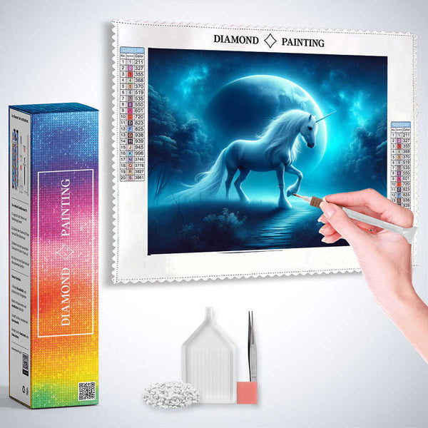 Unicorn in the Moonlight — Diamond Painting Kit, product view 3