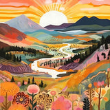 Sunrise in a Flower Paradise — Diamond Painting Kit design