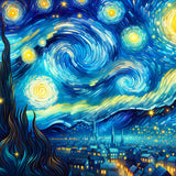 Starry Sky in a Van Gogh-Inspired Style — Diamond Painting Kit design