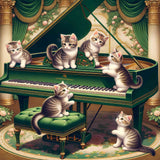 Cats at the Piano — Diamond Painting Kit design