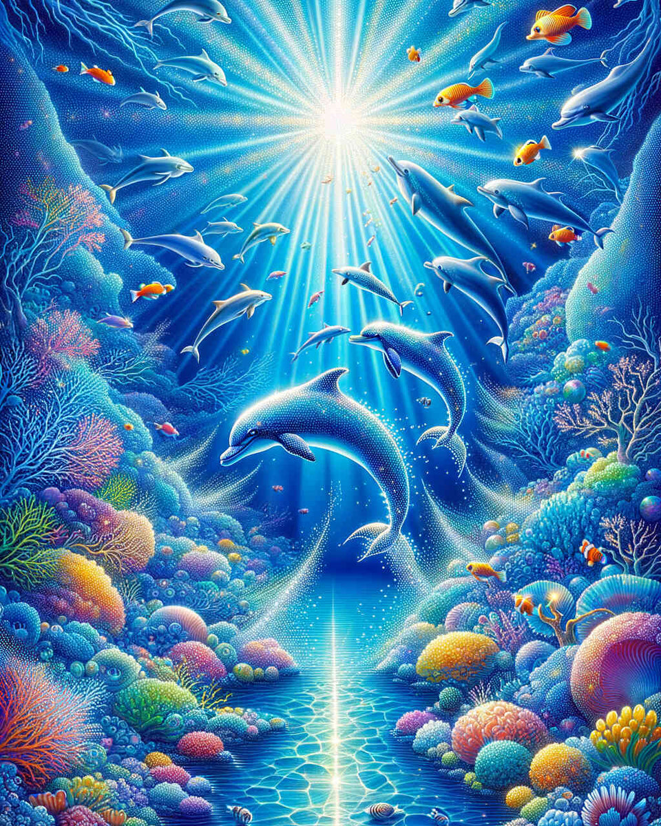 Dolphins in the sea — Diamond Painting Kit design