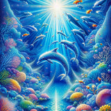 Dolphins in the sea — Diamond Painting Kit design