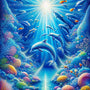 Dolphins in the sea — Diamond Painting Kit design