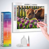 Cow and Tulips — Diamond Painting Kit, product view 3