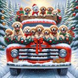 Goldenretriever Christmas — Diamond Painting Kit design