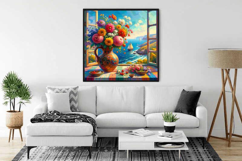 A Window onto the Mediterranean — Diamond Painting Kit, product view 2