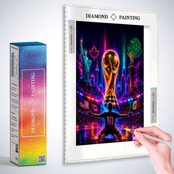 Soccer in Neon Lights — Diamond Painting Kit, product view 3