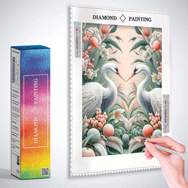Crane couple — Diamond Painting Kit, product view 3