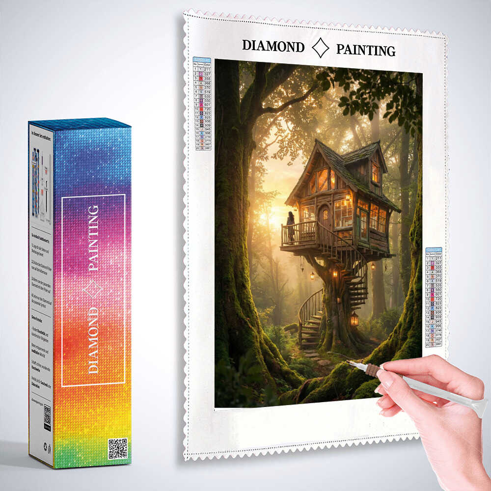 The Enchanted Treehouse (DP-8028) — Diamond Painting Kit, product view 3