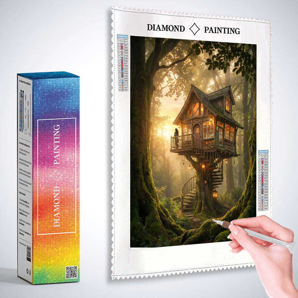 The Enchanted Treehouse (DP-8028) — Diamond Painting Kit, product view 3