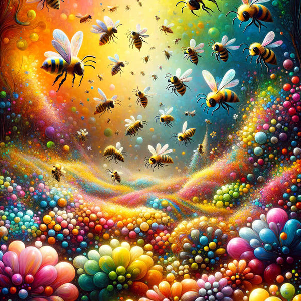 Colorful Bees — Diamond Painting Kit design