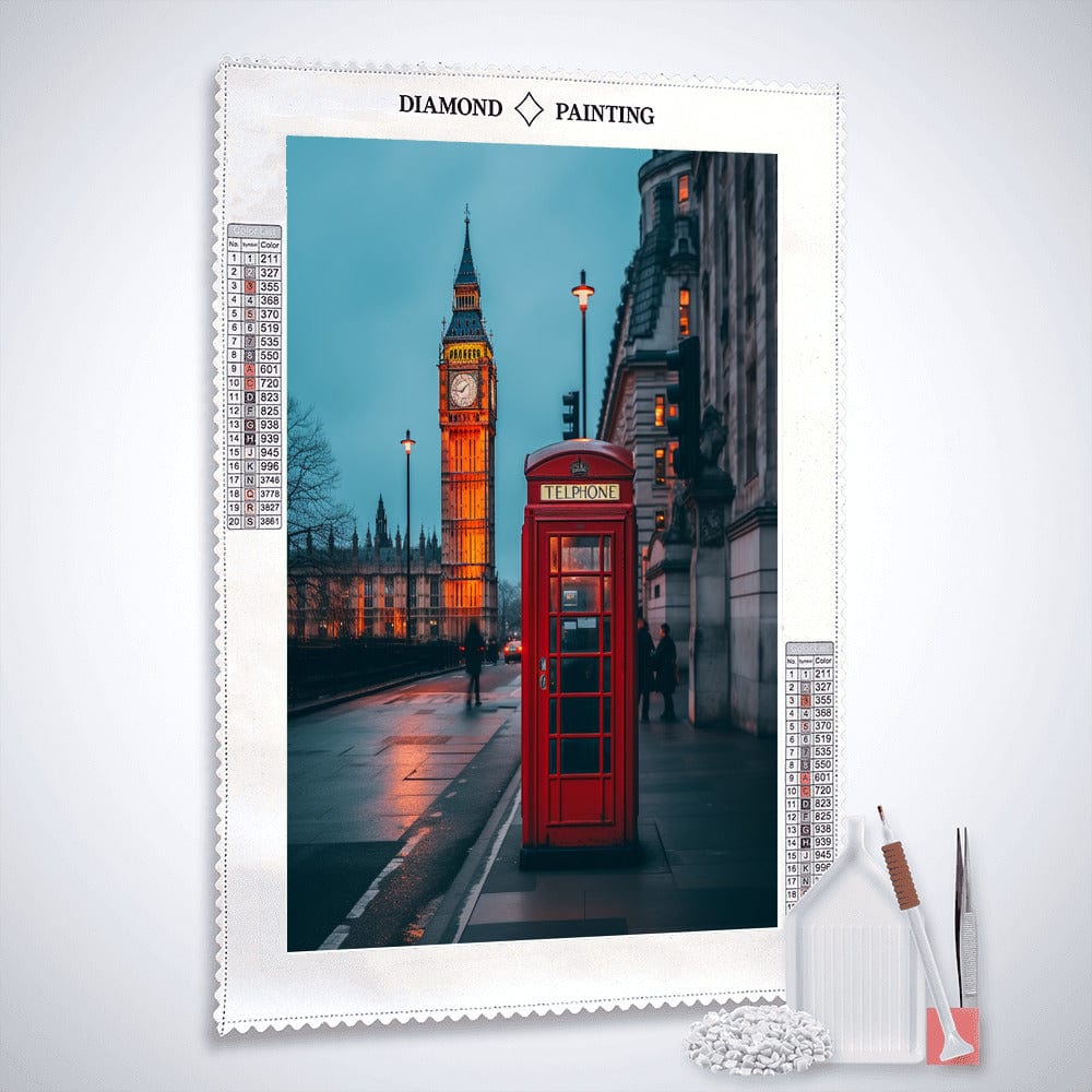 London, telephone box — Diamond Painting Kit, product view 2