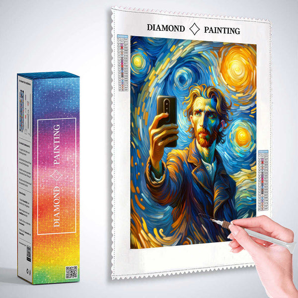 Selfie in Van Gogh Style — Diamond Painting Kit, product view 3