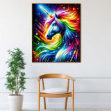 Rainbow horse with mane — Diamond Painting Kit, product view 2