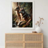 Wolves on rocks — Diamond Painting Kit, product view 2