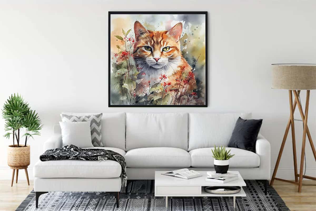 Mischievous cat — Diamond Painting Kit, product view 3