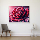 Red Rose Close-Up — Diamond Painting Kit, product view 2