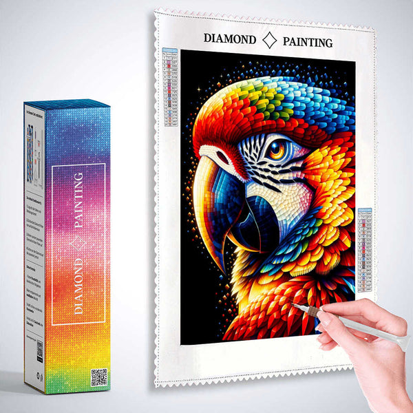 Parrot Portrait — Diamond Painting Kit, product view 3