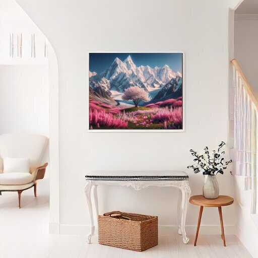 Snow-covered mountains — Diamond Painting Kit, product view 2