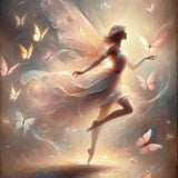 Pink fairy with butterflies — Diamond Painting Kit design