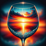 Sunset through glasses — Diamond Painting Kit design
