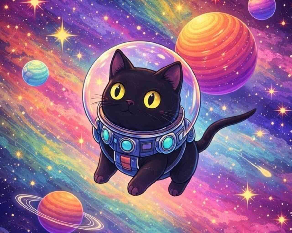 The Astronaut Cat — Diamond Painting Kit design